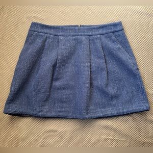 Blue woven mini skirt